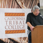 Tribal leader lecturing at the California Tribal College