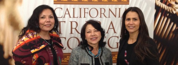 California Tribal College supporters Tishmall Turner, Director Marilyn Delgado, and Dr. Joely Proudfit